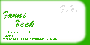 fanni heck business card